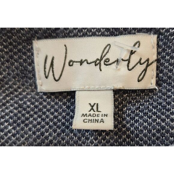 Wonderly XL Womens Leopard Print Knit Pullover Sweater Relaxed Fit Blue and Gray - Picture 3 of 3